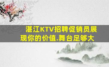 湛江KTV招聘促销员展现你的价值.舞台足够大